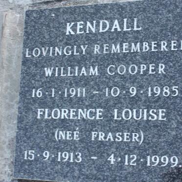 KENDALL William Cooper 1911-1985 &amp; Florence Louise FRASER 1913-1999