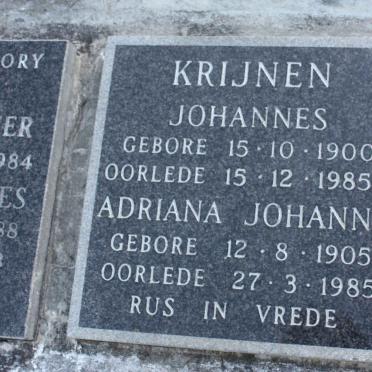 KRIJNEN Johannes 1900-1985 &amp; Adriana Johanna 1905-1985