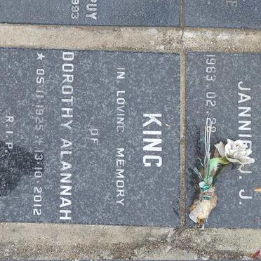 KING Dorothy Alannah 1925-2012