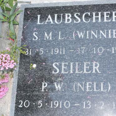 LAUBSCHER S.M.L. 1911-1982 :: SEILER P.W. NELL 1910-1989