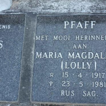 PFAFF Maria Magdalena 1917-1981