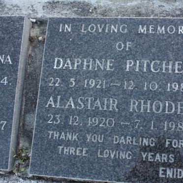 RHODES Alastair 1920-1988 &amp; Daphne PITCHER 1921-1984