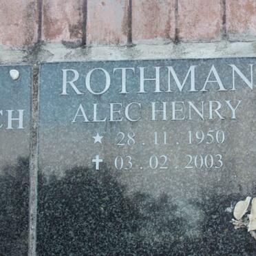 ROTHMAN Alec Henry 1950-2003