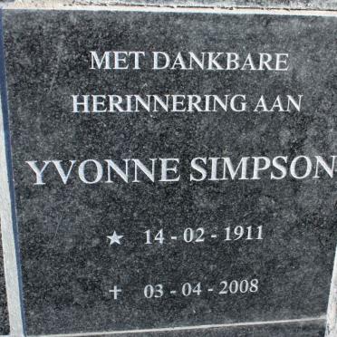 SIMPSON Yvonne 1911-2008