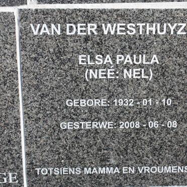 WESTHUYZEN Elsa Paula, van der nee NEL 1932-2008