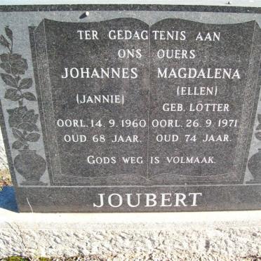 JOUBERT Johannes -1960 &amp; Magdalena LOTTER -1971