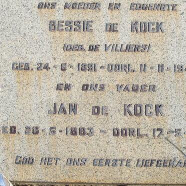 KOCK Jan, de 1883-1969 &amp; Bessie DE VILLIERS 1891-1948