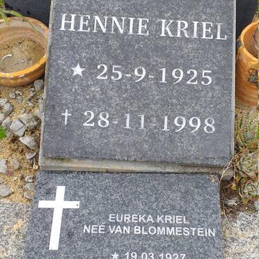 KRIEL Hennie 1925-1998 &amp; Eureka VAN BLOMMESTEIN 1927-2014