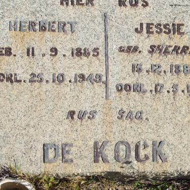 KOCK Herbert, de 1885-1949 &amp; Jessie SHERRIFF 1886-1965
