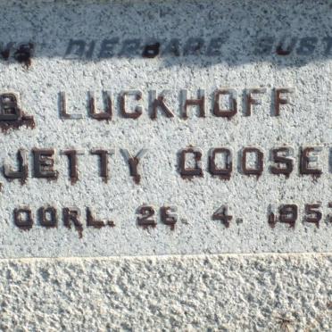 LUCKHOFF B. nee GOOSEN -1953 :: SCHEEPERS P. -1946