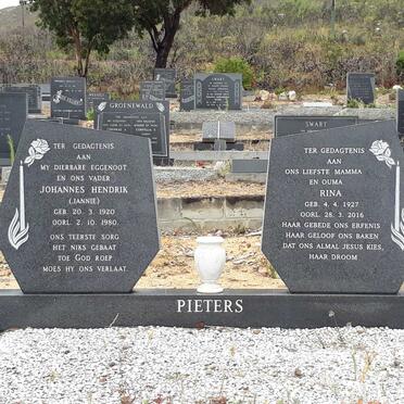 PIETERS Johannes Hendrik 1920-1980 &amp; Rina 1927-2016