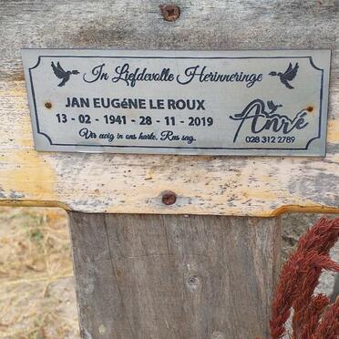ROUX Jan Eugene, le 1941-2019