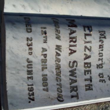 SWART Elizabeth Maria nee WARRINGTON 1887-1937