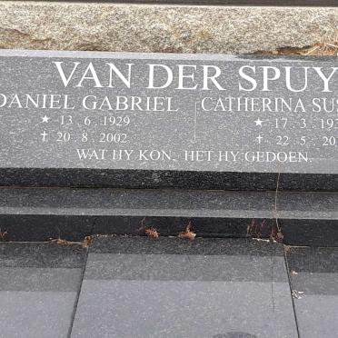 SPUY Daniel Gabriel, van der 1929-2002 &amp; Catherina Susanna 1930-2013