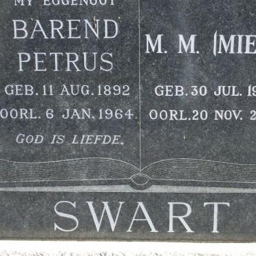 SWART Barend Petrus 1892-1964 &amp; M.M. 1902-2005