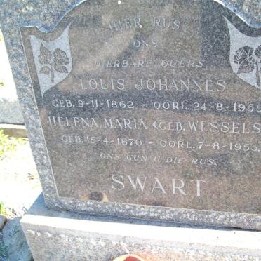 SWART Louis Johannes 1862-1955 &amp; Helena Maria WESSELS 1870-1955