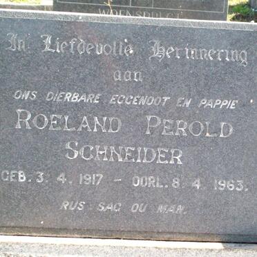 SCHNEIDER Roeland Perold 1917-1963