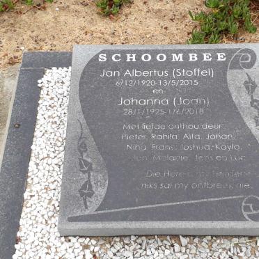 SCHOOMBEE Jan Albertus 1920-2015 &amp; Johanna 1925-2018