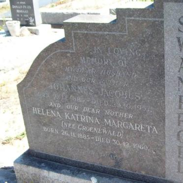 SWANEPOEL Johannes Jacobus 1884-1957 &amp; Helena Katrina Margareta GROENEWALD 1885-1960