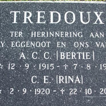 TREDOUX A.C.C. 1915-1995 &amp; C.E. 1920-2003