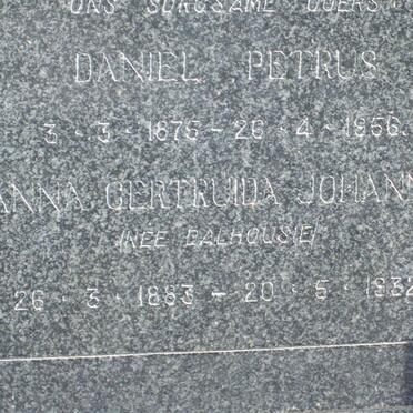 TOIT Daniel Petrus, du 1875-1956 &amp; Anna Gertruida Johanna DALHOUSIE 1883-1932_2