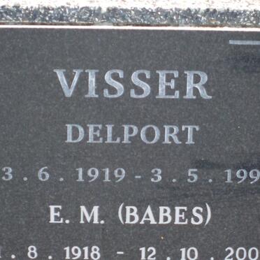 VISSER Delport 1919-1995 &amp; E.M. 1918-2006