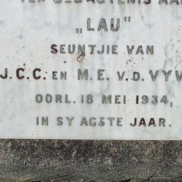 VYVER Lau, v.d. -1934