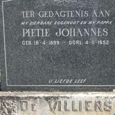 VILLIERS Pietie Johannes 1899-1952