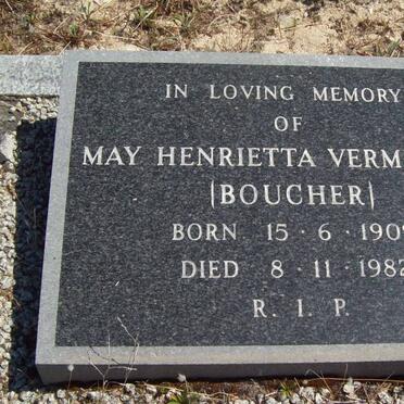 VERMEULEN May Henrietta nee BOUCHER 1909-1982