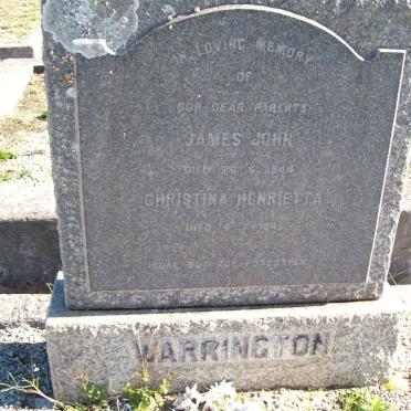 WARRINGTON  James John -1944 &amp; Christina Henrietta ??