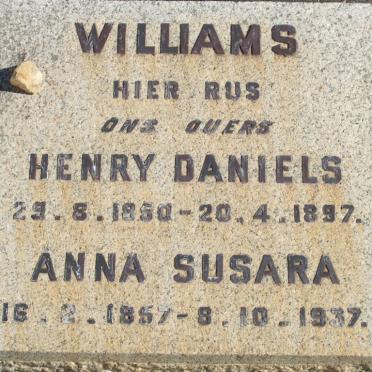 WILLIAMS Henry Daniels 1850-1897 &amp; Anna Susara 1857-1937