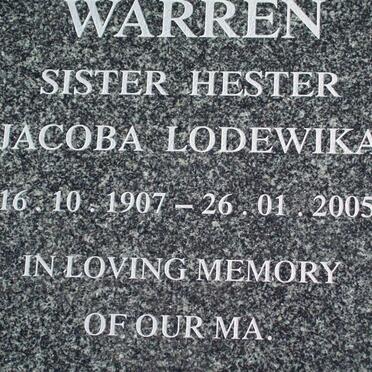 WARREN Hester Jacoba Lodewika 1907-2005