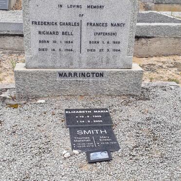 WARRINGTON Frederick Charles Richard Bell 1884-1964 &amp; Frances Nancy PATERSON 1888-1964