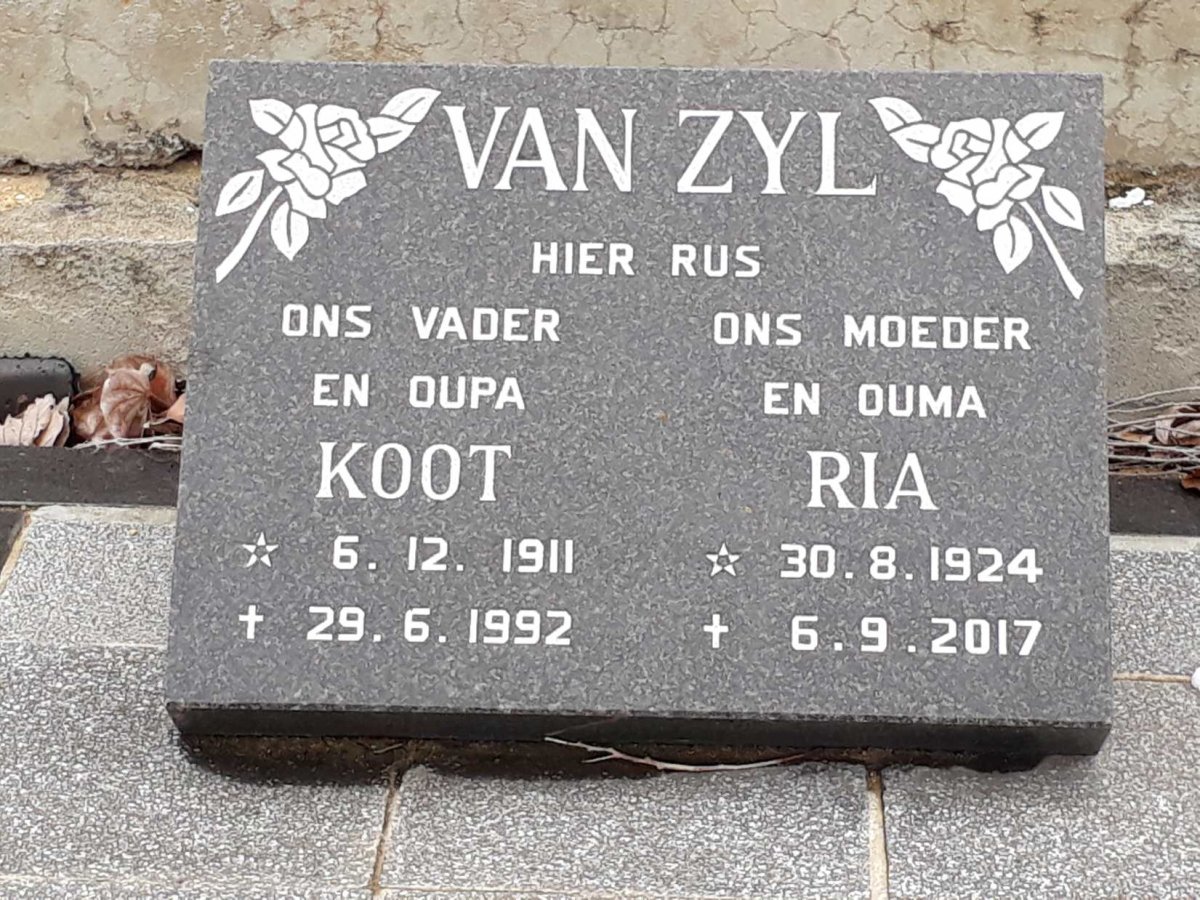 ZYL Koot, van 1911-1992 &amp; Ria 1924-2017