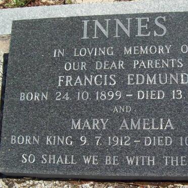 INNES Francis Edmund 1899-1959 &amp; Mary Amelia KING 1912-1978