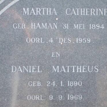 ? Daniel Mattheus 1890-1969 &amp; Martha Catherine HAMAN 1894-1959
