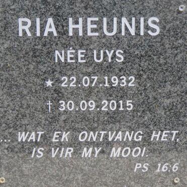 HEUNIS Ria nee UYS 1932-2015