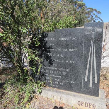 UYS Johan J.A.K. 1885-1964 &amp; Maria Elizabeth GILDENHUYS 1885-1976