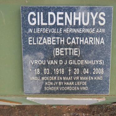 GILDENHUYS Elizabeth Catharine 1918-2008