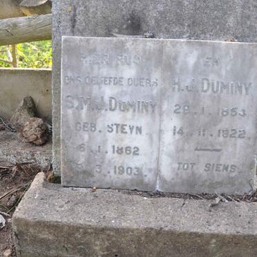 DUMINY H.J. 1854-1922 &amp; S.M.J. STEYN 1862-1903