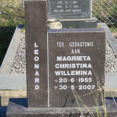 LEONARD Magrieta Christina Willemina 1955-2007