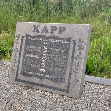 KAPP Richard 1921-2006 &amp; Cornelia D. SUMMERS 1927-2013
