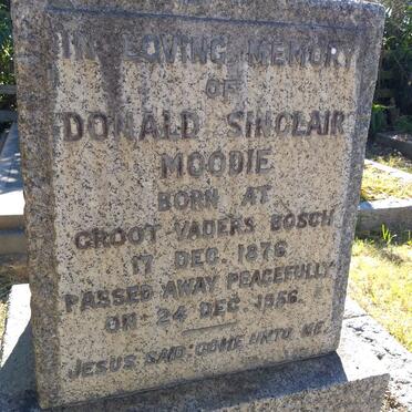 MOODIE Donald Sinclair 1876-1956