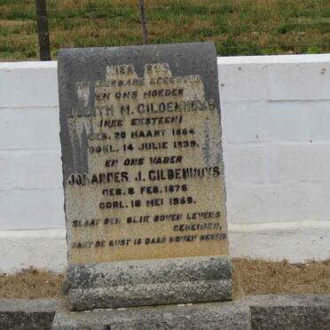 GILDENHUYS Johannes J. 1876-1959 & Judith M. EKSTEEN 1864-1939