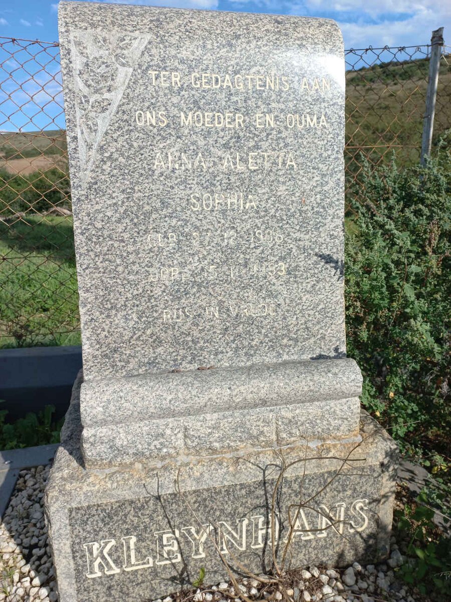 KLEYNHANS Anna Aletta Sophia 1908-1993