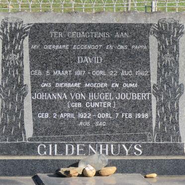 GILDENHUYS David 1917-1962 &amp; Johanna von Hugel Joubert GUNTER 1922-1998