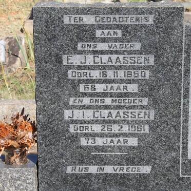 CLAASSEN E.J. -1950 &amp; J.I. -1961