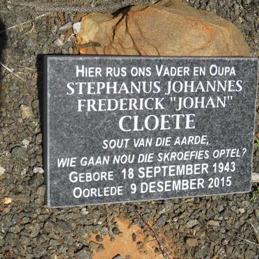 CLOETE Stephanus Johannes Frederick 1943-2015