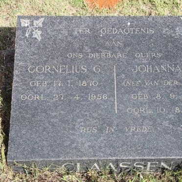 CLAASSEN Cornelius G. 1870-1956 &amp; Johanna C. VAN DER BERG 1870-1964