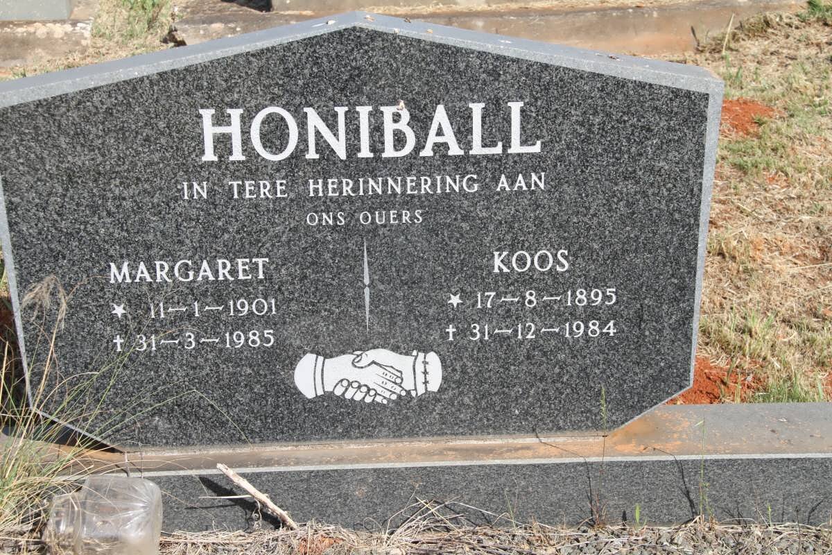 HONIBALL Koos 1895-1984 &amp; Margaret 1901-1985